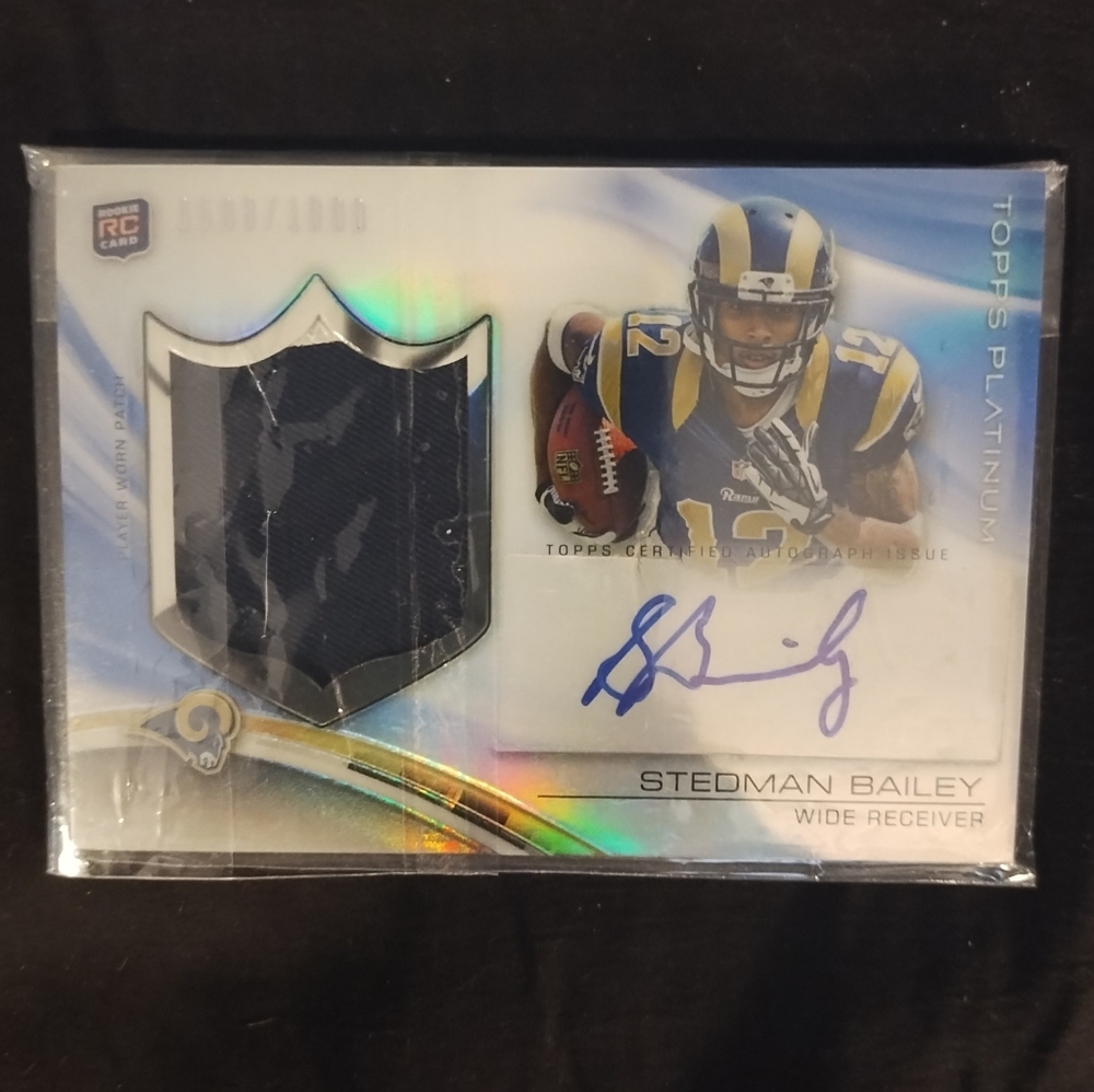Stedman Bailey 2013 Topps RAMS RC Rookie Platinum Autograph Refractor Patch Card - Picture 2 of 5